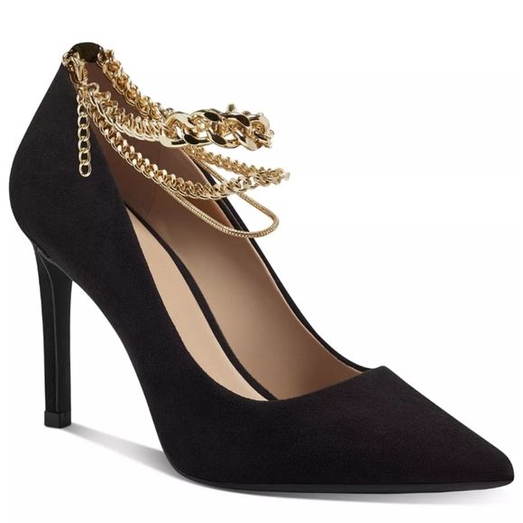 INC International Concepts Shoes - INC International Concepts Sadelle Chain Pumps Black -9.5
